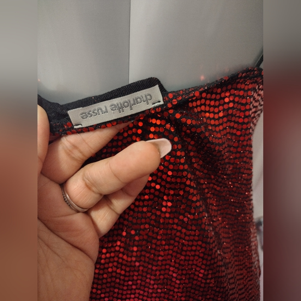 Charlotte Russe Red Sequin Backless Mini Dress - Picture 6 of 7
